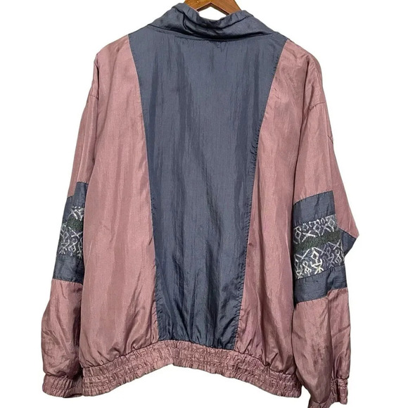 Vintage Athletic Works 80s 90s Windbreaker Jacket Size XL Full Zip - Picture 2 of 7